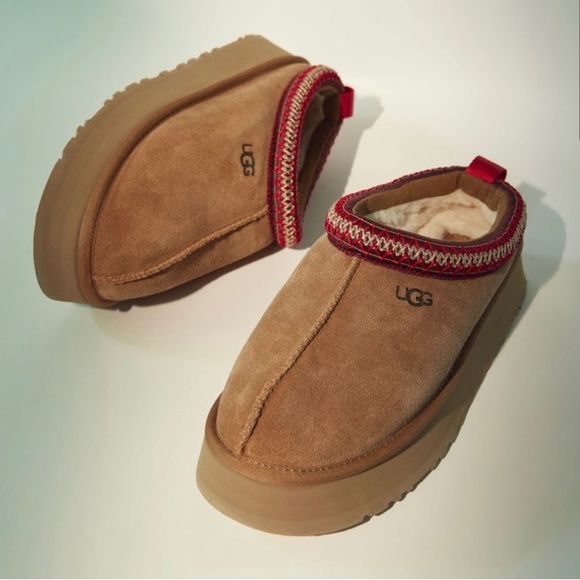 UGG TAZZ PLATFORM Slipper Clog Shoe CHESTNUT SIZE 7, 8, 9 NEW IN BOX - Picture 2 of 10